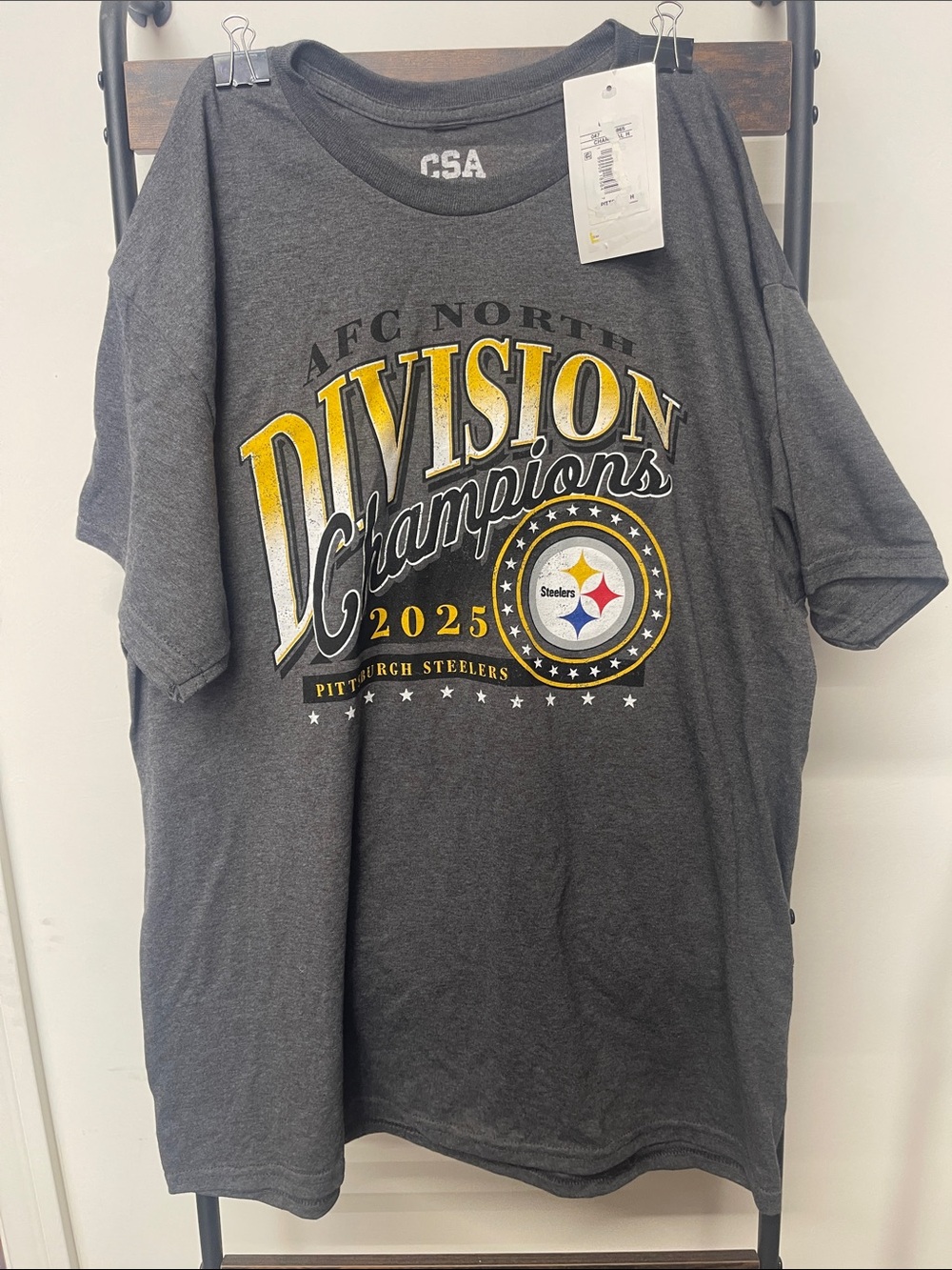 Pittsburgh Steelers Gray Division Champions 2025 Short-Sleeve Tee
